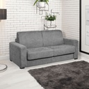 Divano letto Kriog 3 posti con bracciolo squadrato colore cenere scuro H90xL197xP96