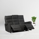 Divano 3 posti Thun 2 recliner elettrici effetto nabuk grigio H109xL187xP98