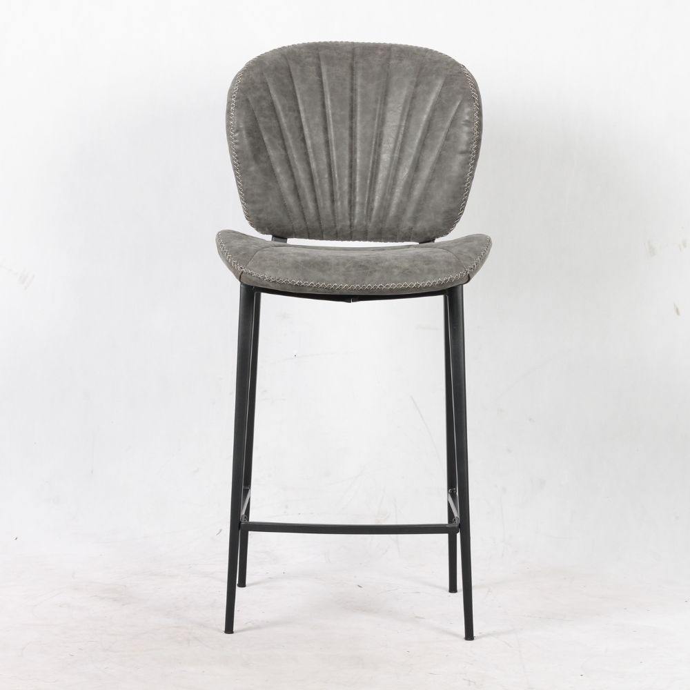 2X Sgabello Elice colore grigio chiaro gambe in metallo colore nero H101xL47.5xP60