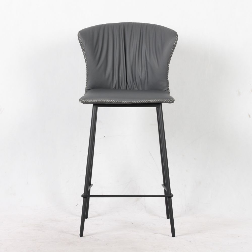 2X Sgabello Core colore antracite con gambe in metallo nero H97xL48xP52.5