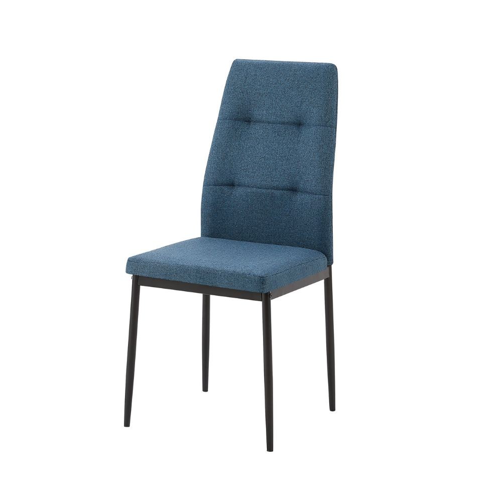 4X Sedia da pranzo Adara in tessuto blu H89xL63.5xP44