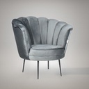 Poltrona Orel in velluto grigio Babyface 21 piedini neri H76xL70xP70