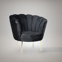 Poltrona Orel in velluto nero Babyface 28 piedini oro H76xL70xP70
