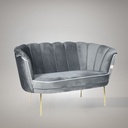 Divano due posti Orel in velluto Babyface 21 grigio piedini oro H76xL130xP70