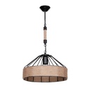 Lampada da soffitto Malina ASZ1180 struttura in metallo nero con dettagli in iuta H61xL34