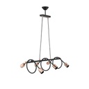 Lampada da soffitto Derbent MDL3938 in metallo nero con sei porta lampade H88xL68