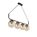 Lampada da soffitto Terena MDL4174 in metallo nero con 4 portalampada H67xL78