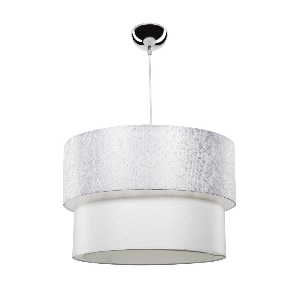 Lampada da soffitto Polo MDL2857 con paralume in tessuto bianco H25xL40