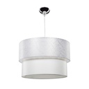 Lampada da soffitto Polo MDL2857 con paralume in tessuto bianco H25xL40