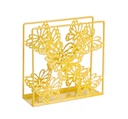 4x Porta tovaglioli farfalla giallo 14x5x14h in metallo