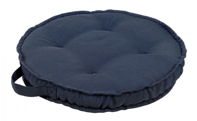 4x Cuscino tondo D.40 x 4h in denim blu