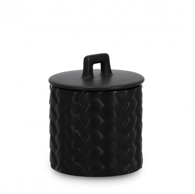 4x Coperchio twine nero D.9,5x11h in ceramica