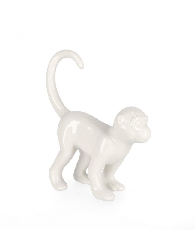 4x Decorazione scimmia Mowgli bianco H19 18x6x19h