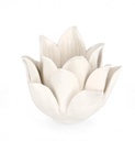 4x Candela fiore bianco D.13x10,5h ceramica