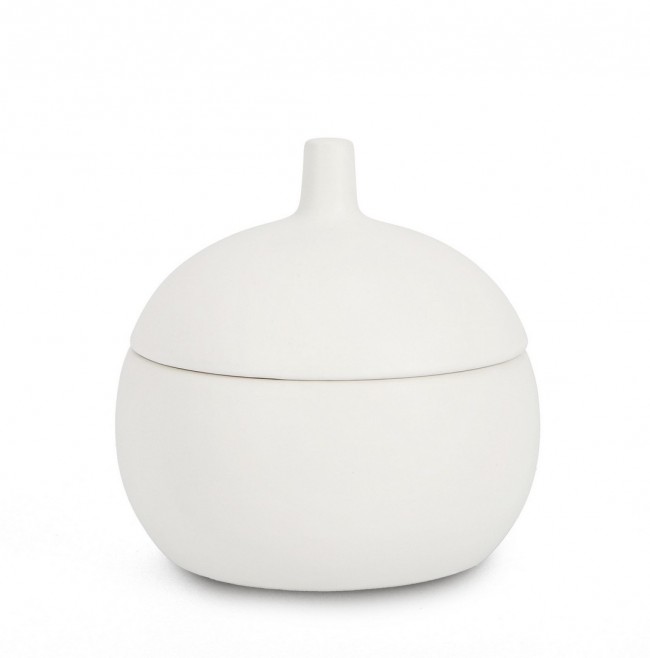 3x Coperchio canister bianco D.14x14h ceramica