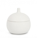 3x Coperchio canister bianco D.14x14h ceramica
