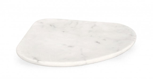 4x Vassoio decorato in marmo bianco 30x26