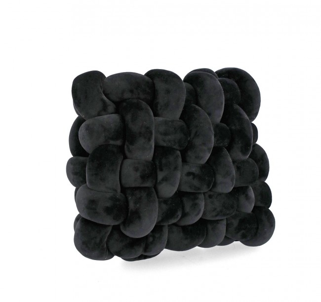 4x Cuscino entwine nero 30x30x10h in tessuto