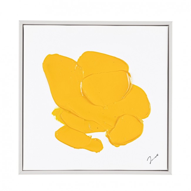 2x Dipinto giallo 30x30x4,5h in tela