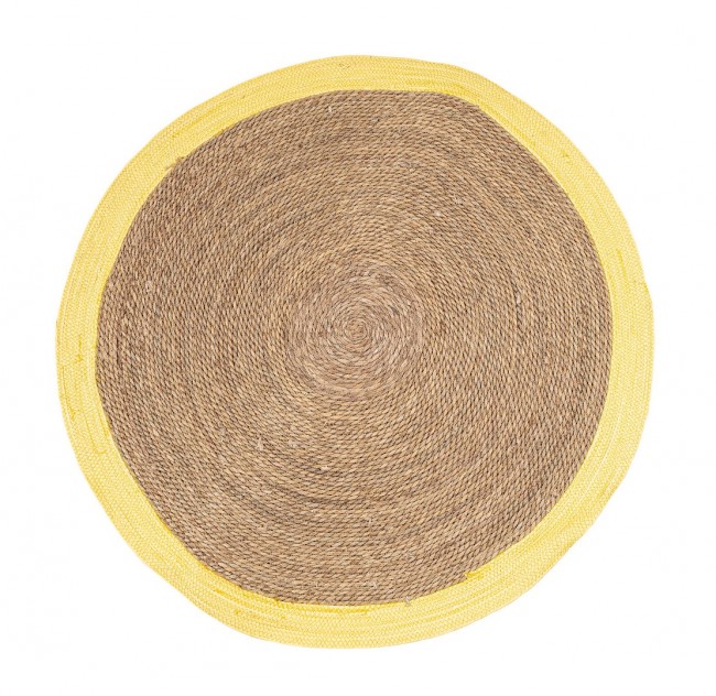 2x Tappeto naturale giallo D.120 cm