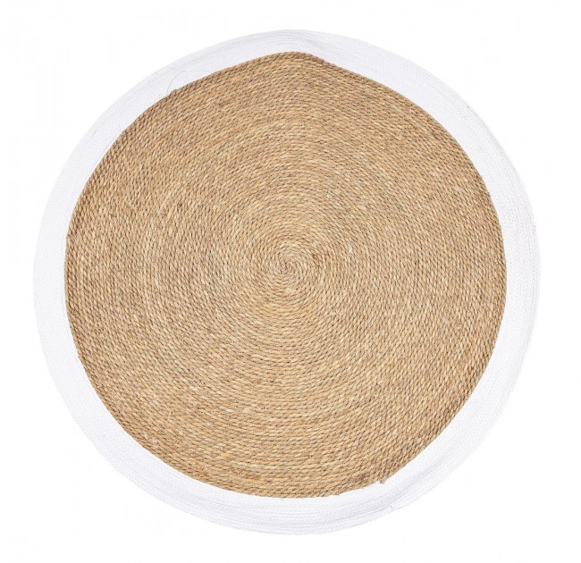 2x Tappeto naturale bianco D.120 cm