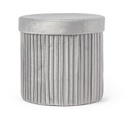 4x Pouf in velluto grigio 38a x 38b x 38h