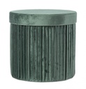 4x Pouf in velluto verde 38a x 38b x 38h