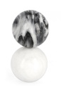 2x Decorazione sfera in marmo grigio D.10x18,75h