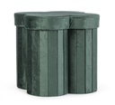 4x Pouf in velluto verde 40x40x40 h