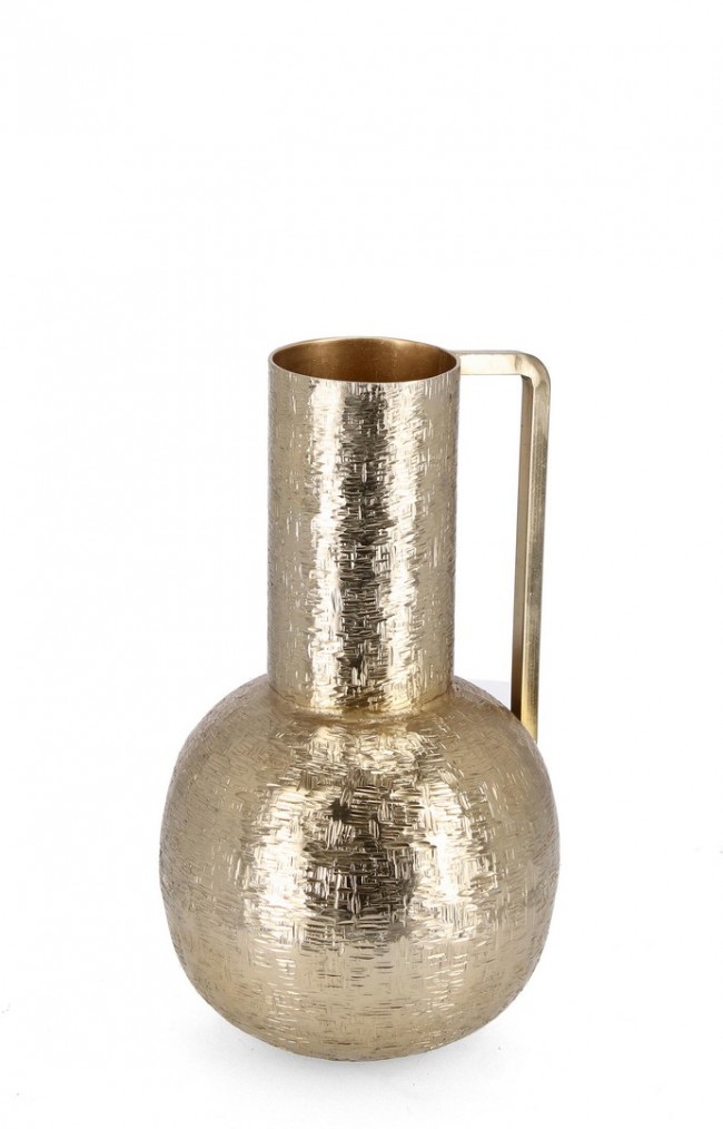 2x Bottiglia decorativa oro D.17,5x31h metallico