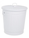 4x Bidone 35L bianco opaco 36x30x37h in zinco