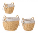 2x Set di ciotole beige D.20,5x19h, D.30x25,5h, D.38,5x30h