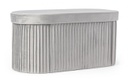 2x Pouf in velluto grigio 76x38x38