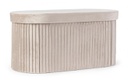 2x Pouf in velluto beige 76x38x38