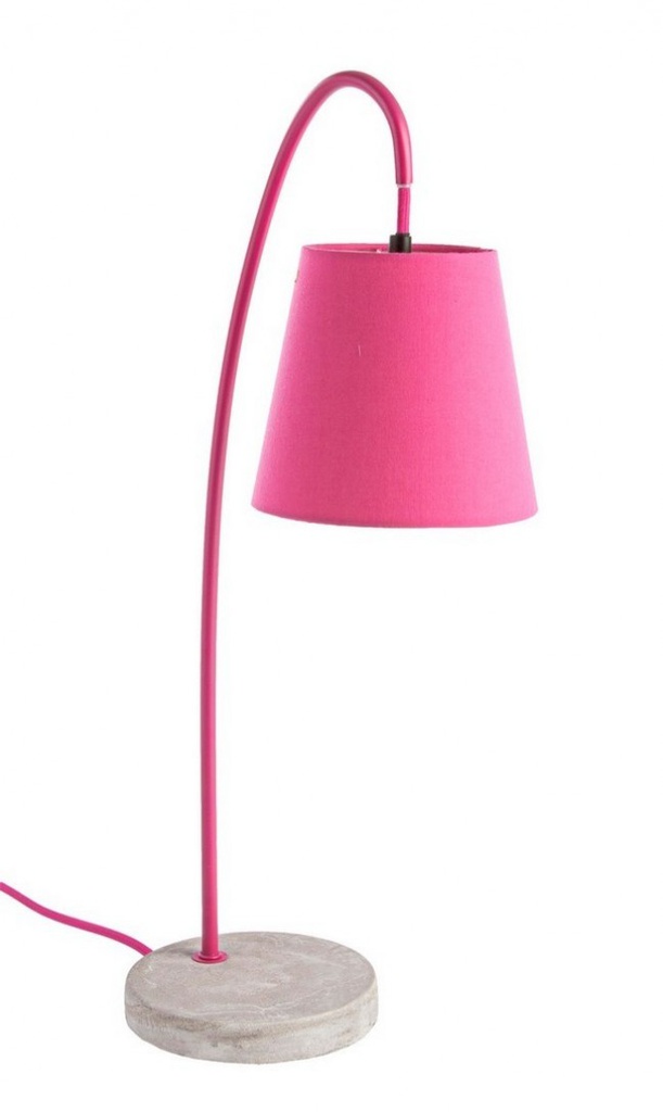 2x Lampada tavolo parabola fucsia 30x15x54h in metallo