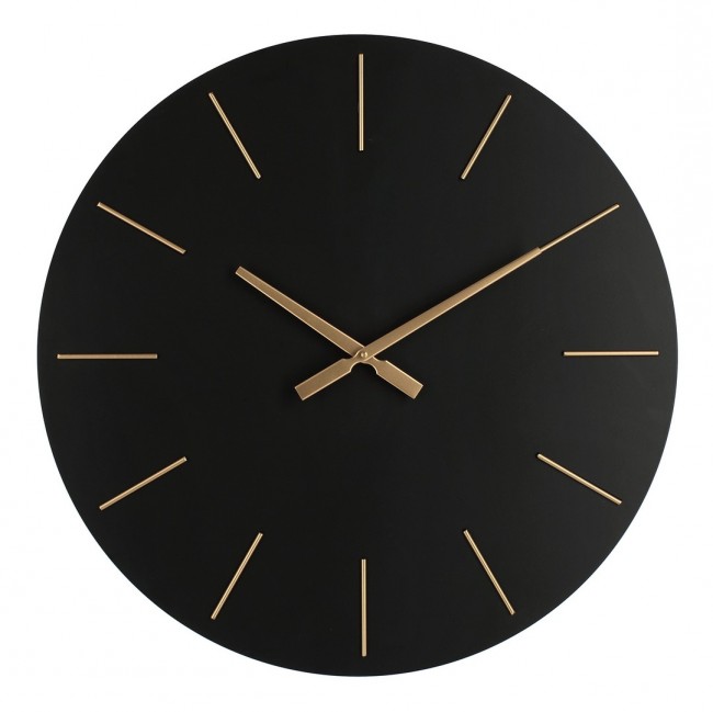 2x Orologio da parete nero D.60x5h in legno