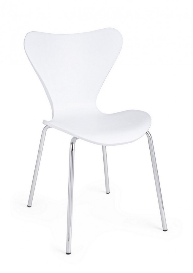 4x Sedia bianca 50x49,5x82 cm in plastica