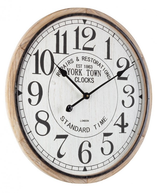 2x Orologio da parete in legno D.60x4.5h