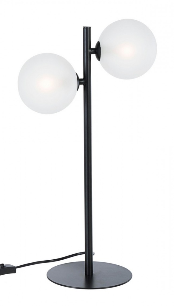 2x Lampada tavolo 31x17.5x54h nero 2 luci metallo