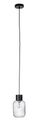 Lampadario 1 luce trasparente-nero D.15x120h