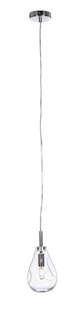 Lampadario 1 luce D.15x120h trasparente argento