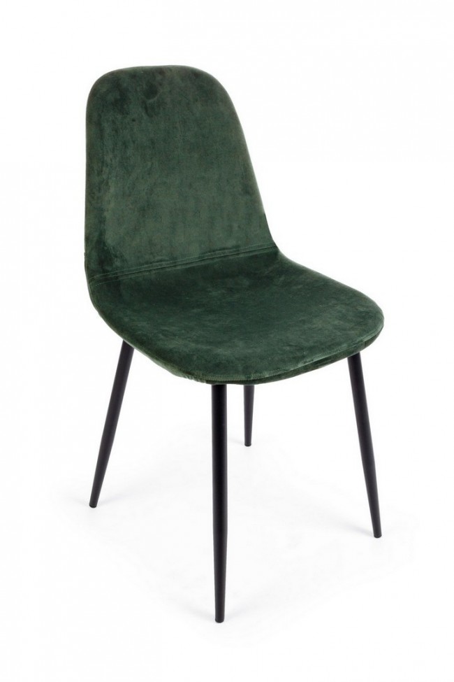 4x Sedia in velluto verde scuro 52,5x42,5x90