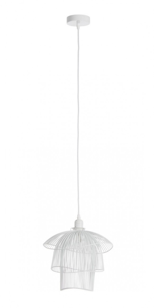 2x Lampadario bianco h26 30x29x26 cm in legno