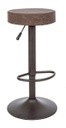 2x Sgabello bar marrone vintage 35x35x64/85h