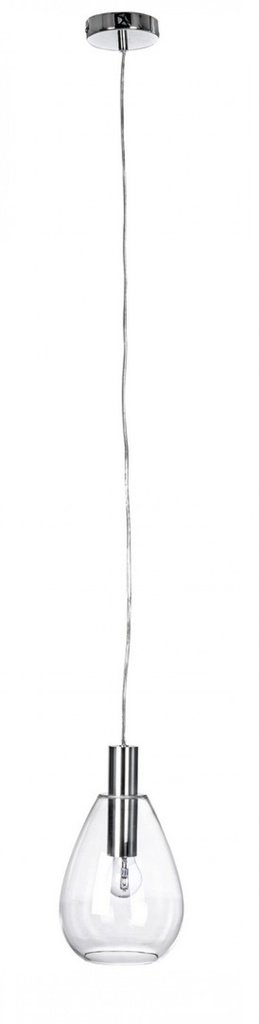 Lampadario 1 luce trasparente argento D.18,5x130h