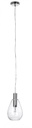 Lampadario 1 luce trasparente argento D.18,5x130h