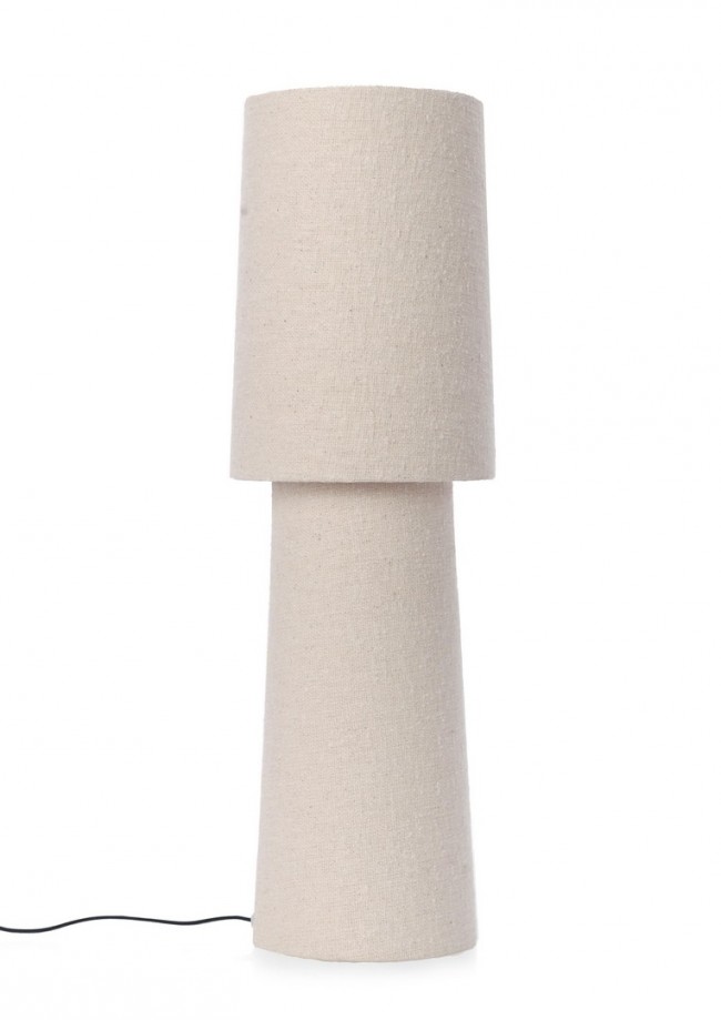 2x Lampada tavolo crema D.18x58h in tessuto