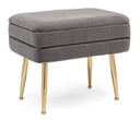 Panca singola grigio scuro 50x34.5x42 in velluto
