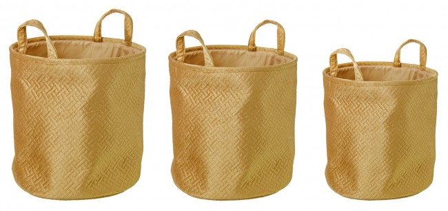 3x Oggetti in tessuto D.30x30h, D.34x34h, D.38x38h