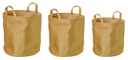 3x Oggetti in tessuto D.30x30h, D.34x34h, D.38x38h